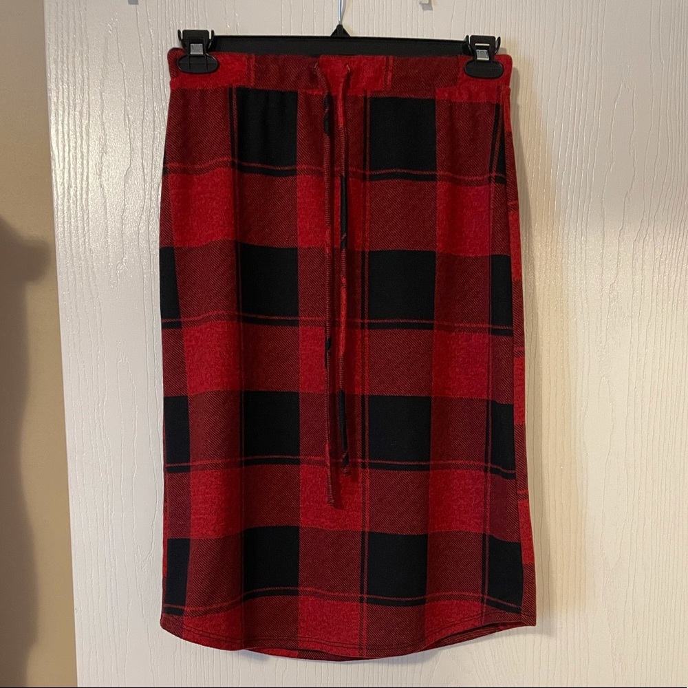 Medium Buffalo Plaid Midi Skirt